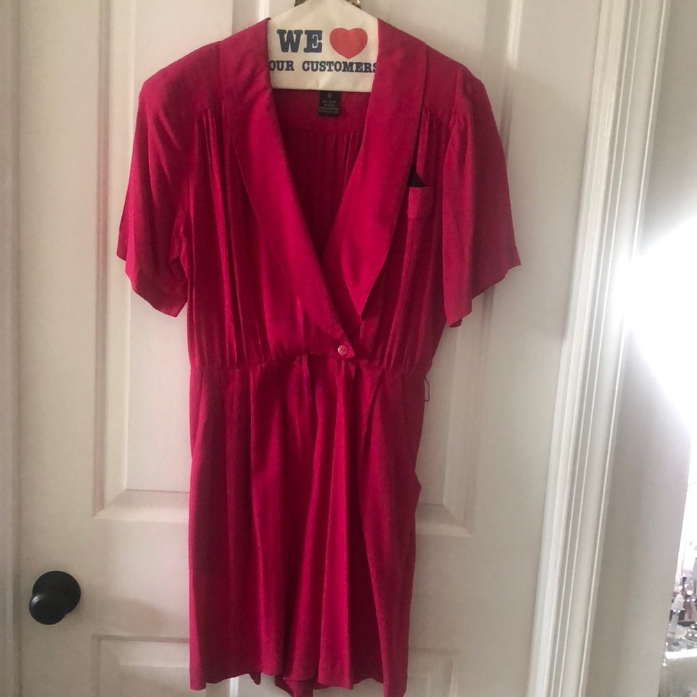 Vintage🥳2xHP🥳Jamie Brooke Fuschia Colored Romper - Picture 2 of 10